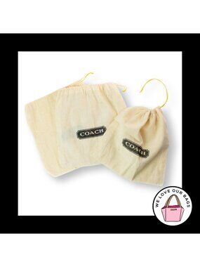 New VINTAGE COACH Dust Bags LOT of 3 Cotton Linen 8" Drawstring Cover Sleeper